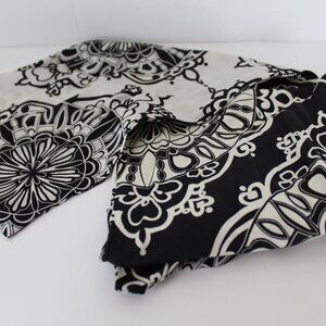 Echo Double Sided Silk Scarf Black and White